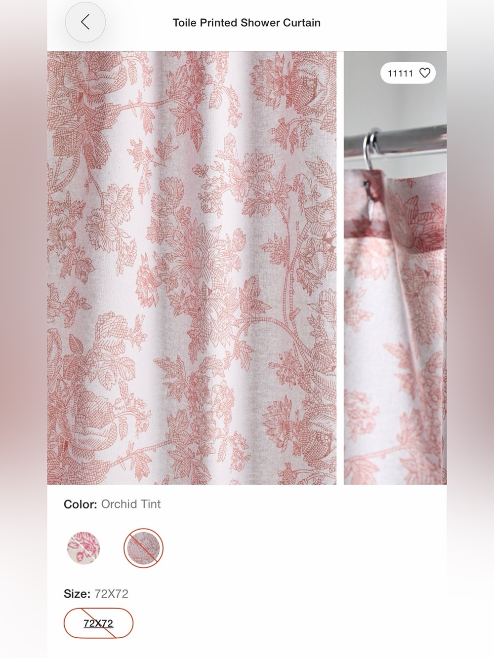 Urban Outfitters Pink Toile Print Shower Curtain
(72in x 72in)